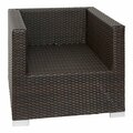 Bfm Seating Aruba Java Wicker Outdoor / Indoor Armchair with Left and Right Armrests 163PH5102JV